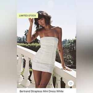 Princess Polly Bertrand Strapless Mini Dress White